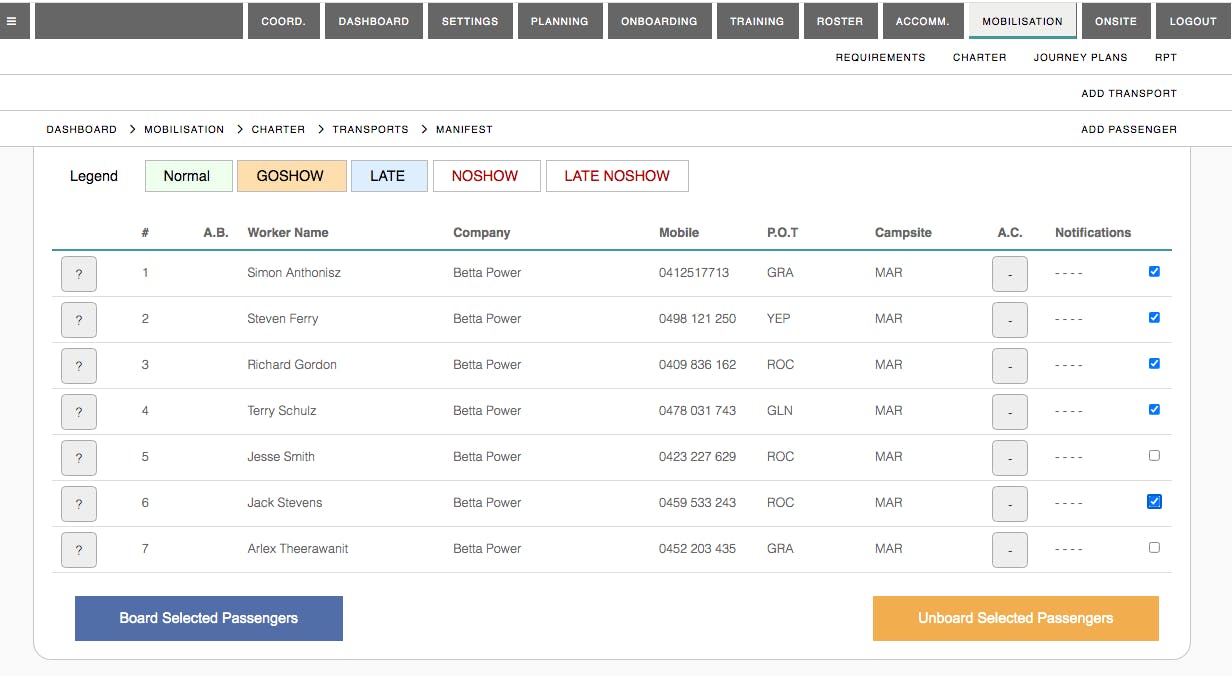 Orcoda Workforce Logistics Software (OWLS) Screenshot 1