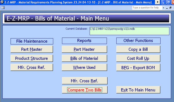 E-Z-MRP Screenshot 1