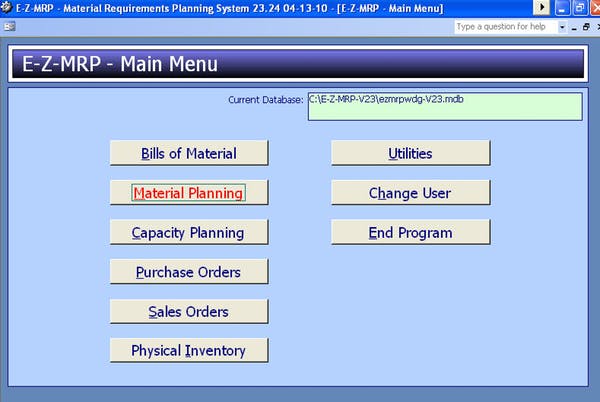 E-Z-MRP Screenshot 2