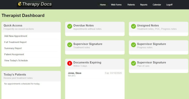 eTherapyDocs Screenshot 2