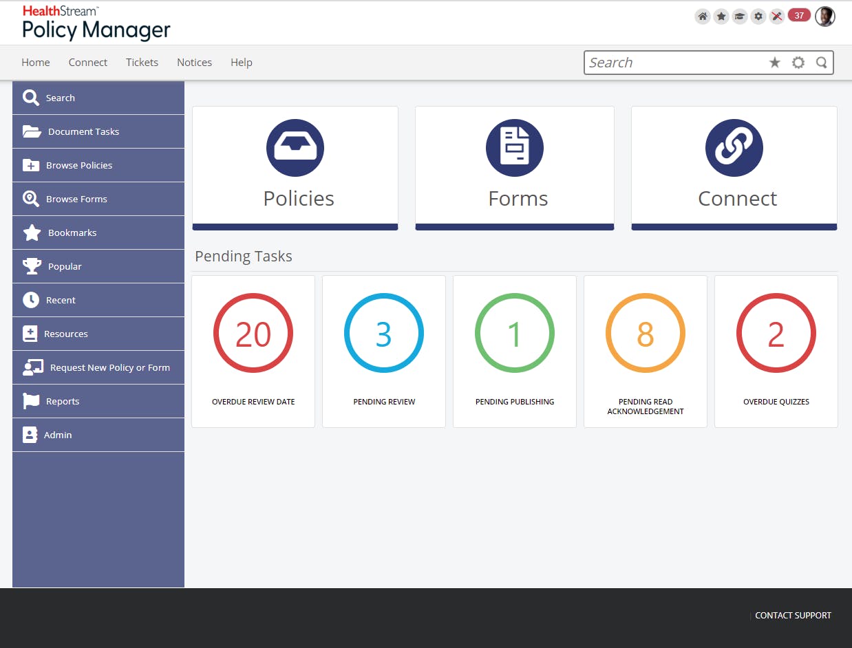 HealthStream Policy Manager Screenshot 1