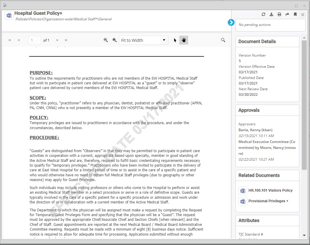 HealthStream Policy Manager Screenshot 2
