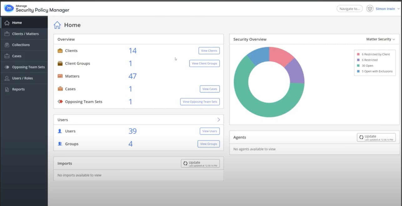 iManage Security Policy Manager Screenshot 1