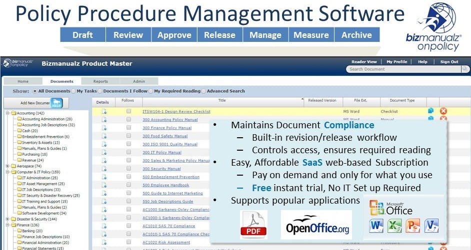 Bizmanualz OnPolicy Screenshot 2