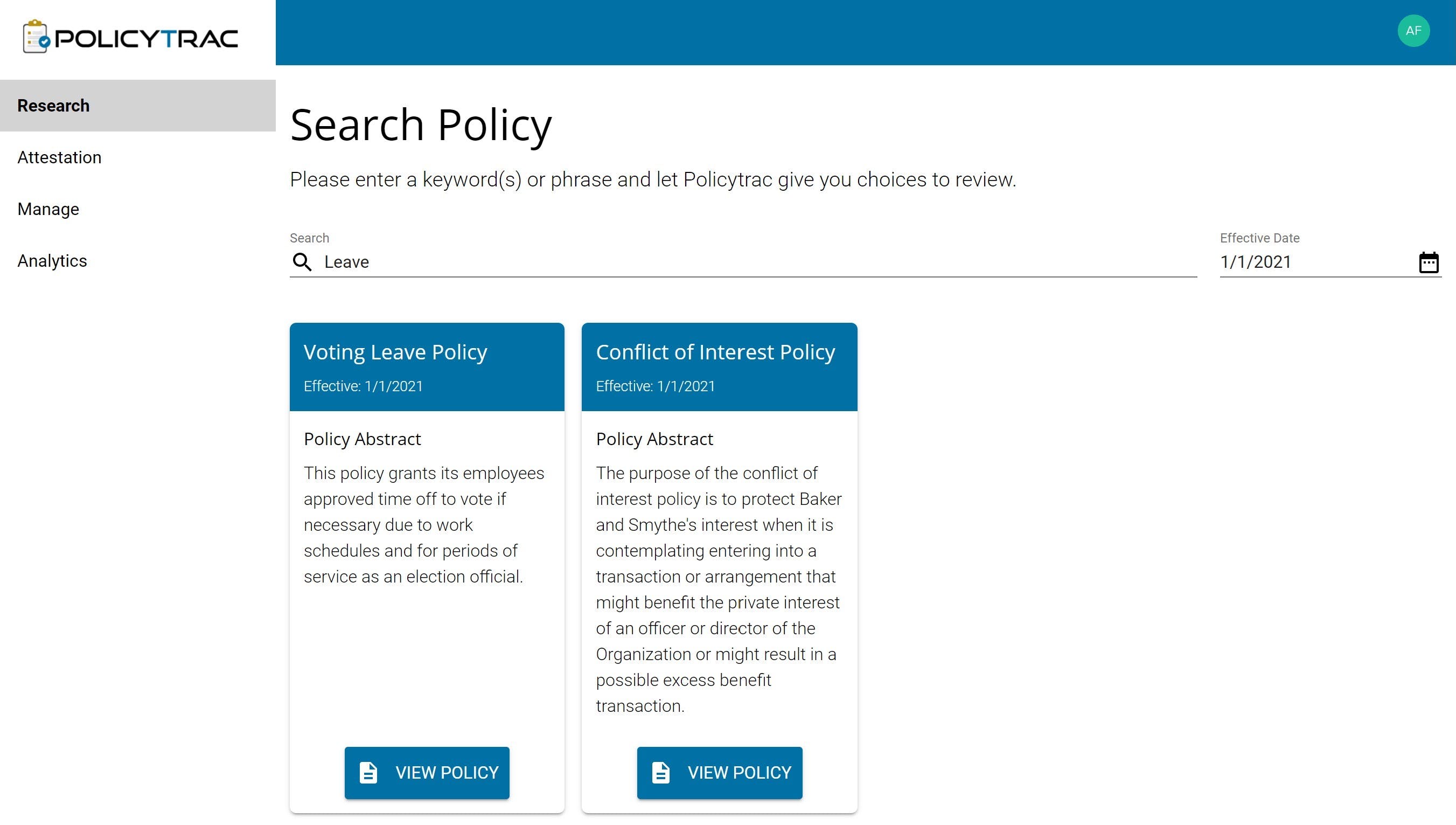 PolicyTrac Screenshot 1