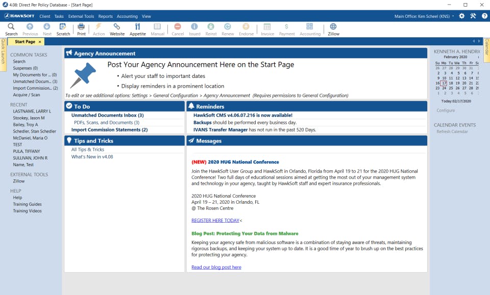 HawkSoft CMS Screenshot 2