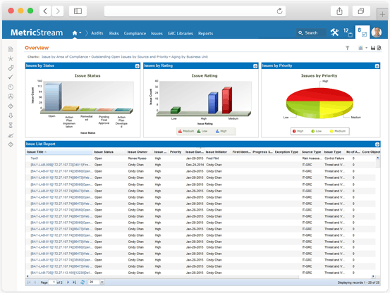 MetricStream Business Continuity Management Screenshot 2