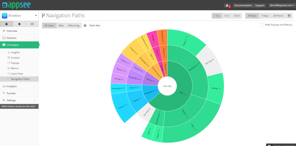 Appsee Mobile Analytics Screenshot 4