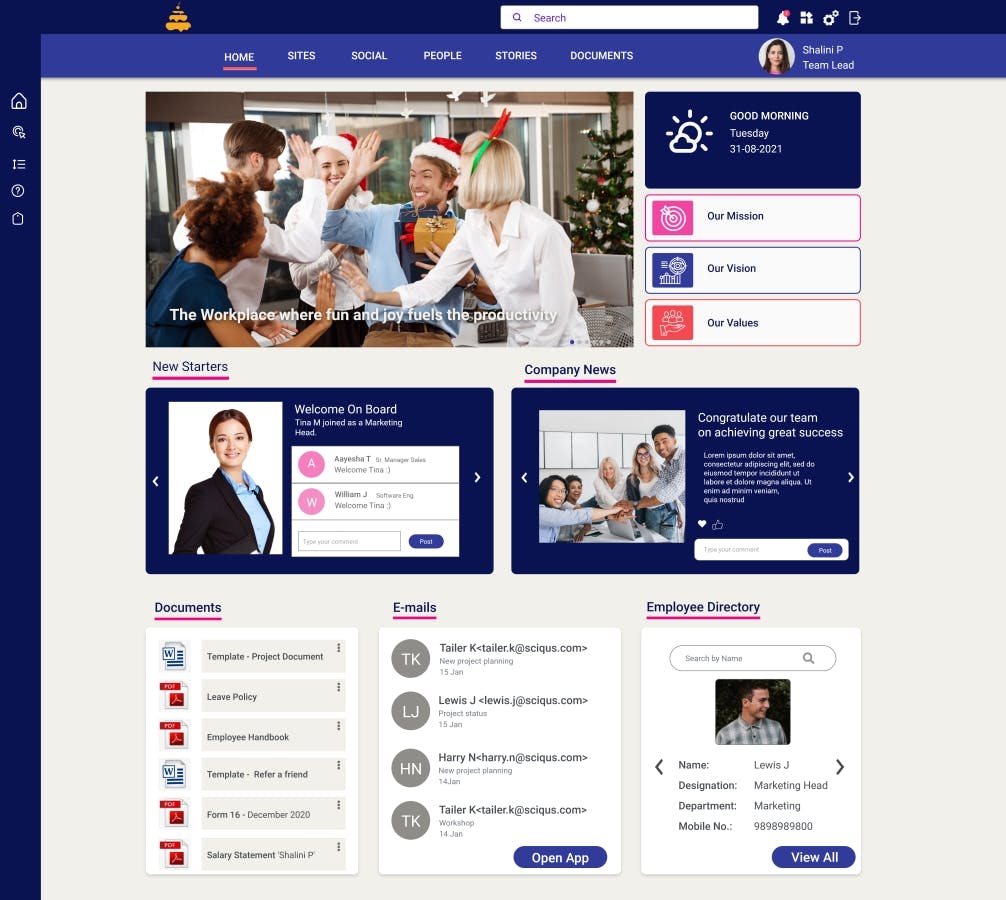 Corporate Intranet Screenshot 1
