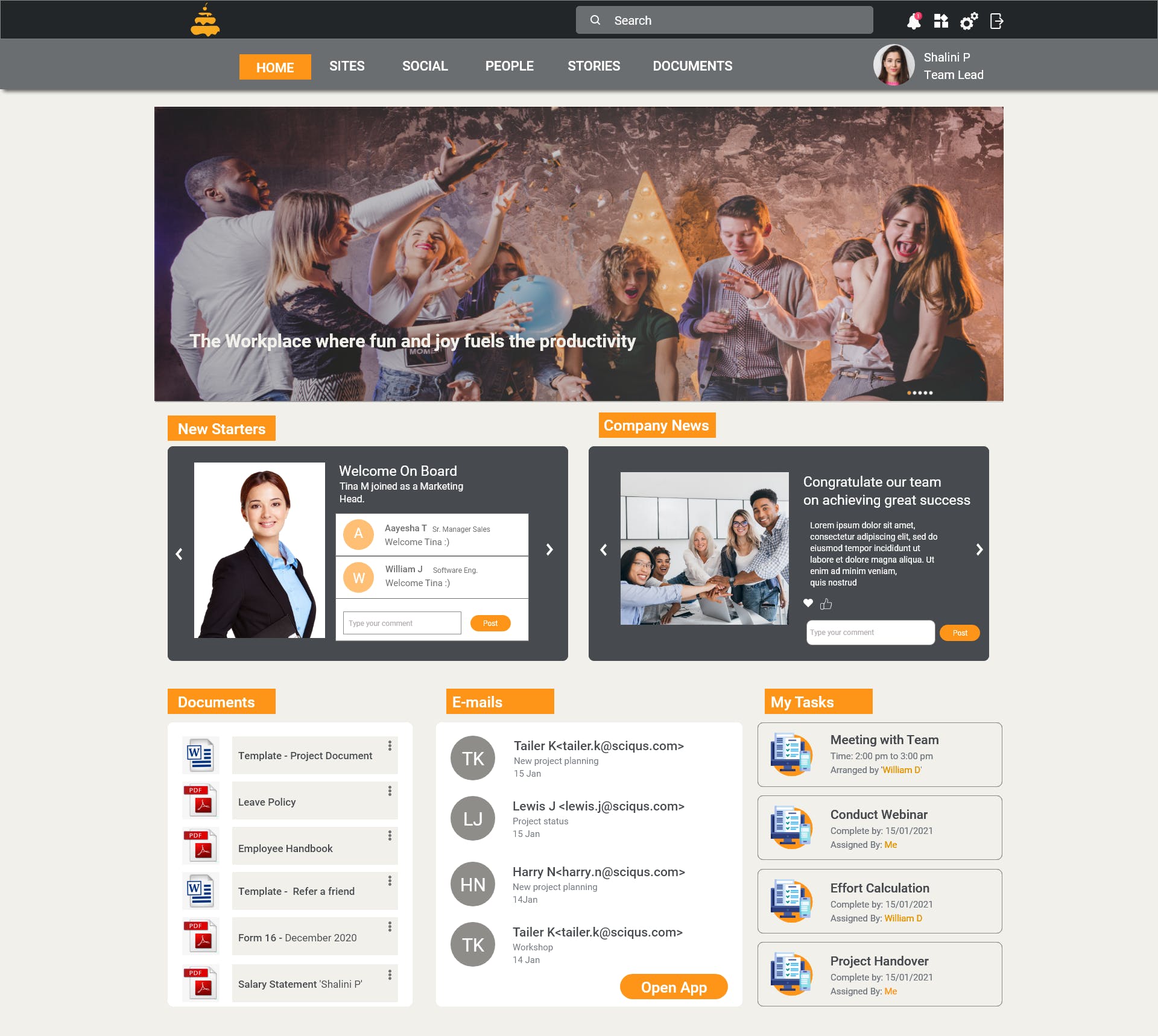 Corporate Intranet Screenshot 2