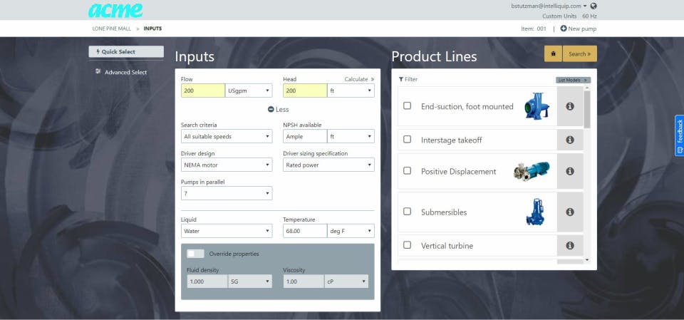 Intelliquip Configurator Screenshot 1
