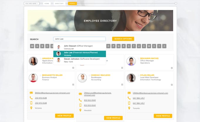 Bonzai Intranet Screenshot 3