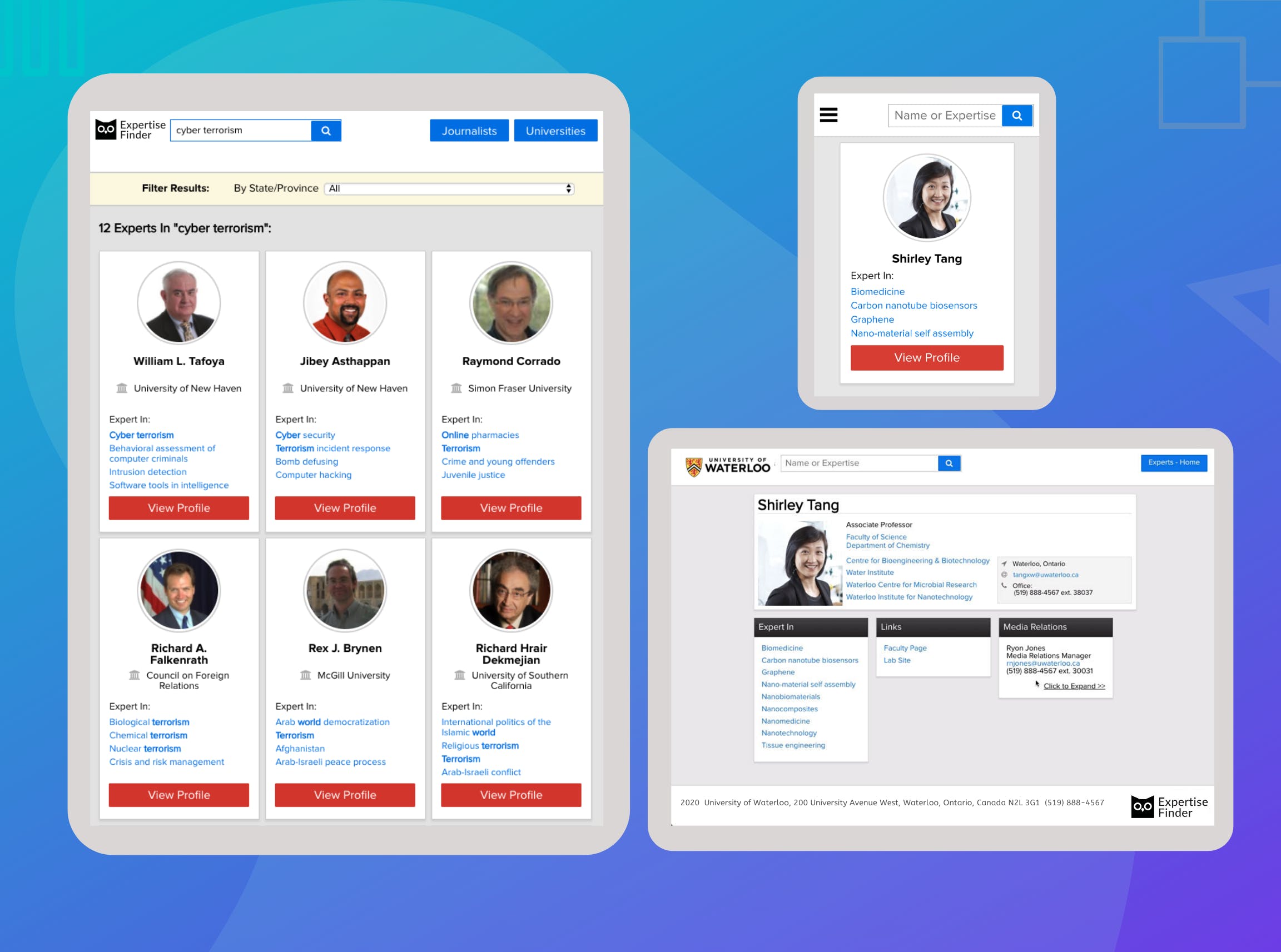 Kosmos Faculty Expert Directories Screenshot 1