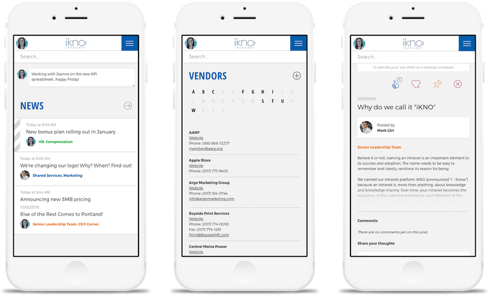 ikno intranet Screenshot 2