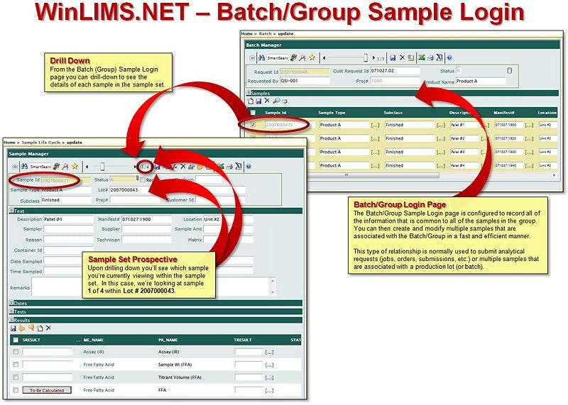 WinLIMS.NET Forms Client Screenshot 1