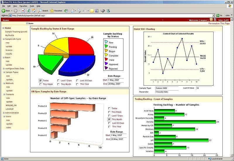 WinLIMS.NET Forms Client Screenshot 2