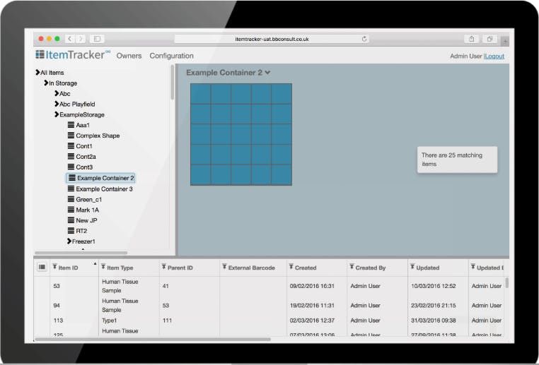 Laboratory Sample Tracking Screenshot 1