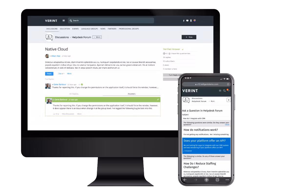 Verint Community Screenshot 1