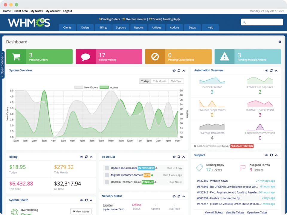 WHMCS Screenshot 1