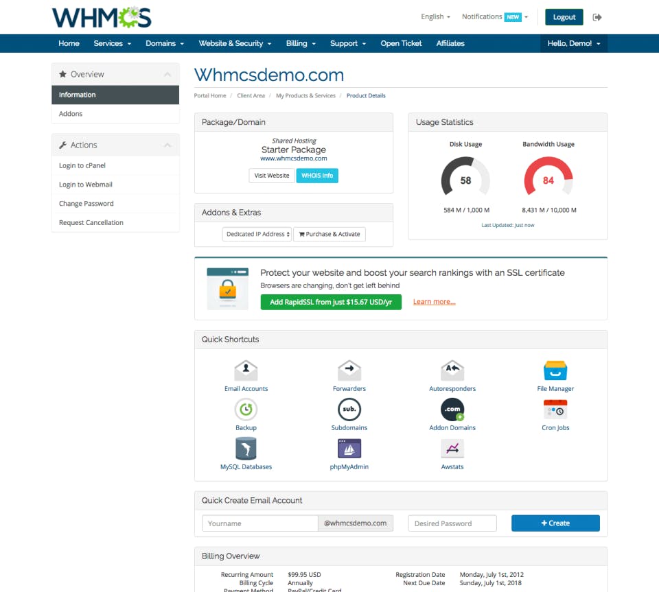 WHMCS Screenshot 4