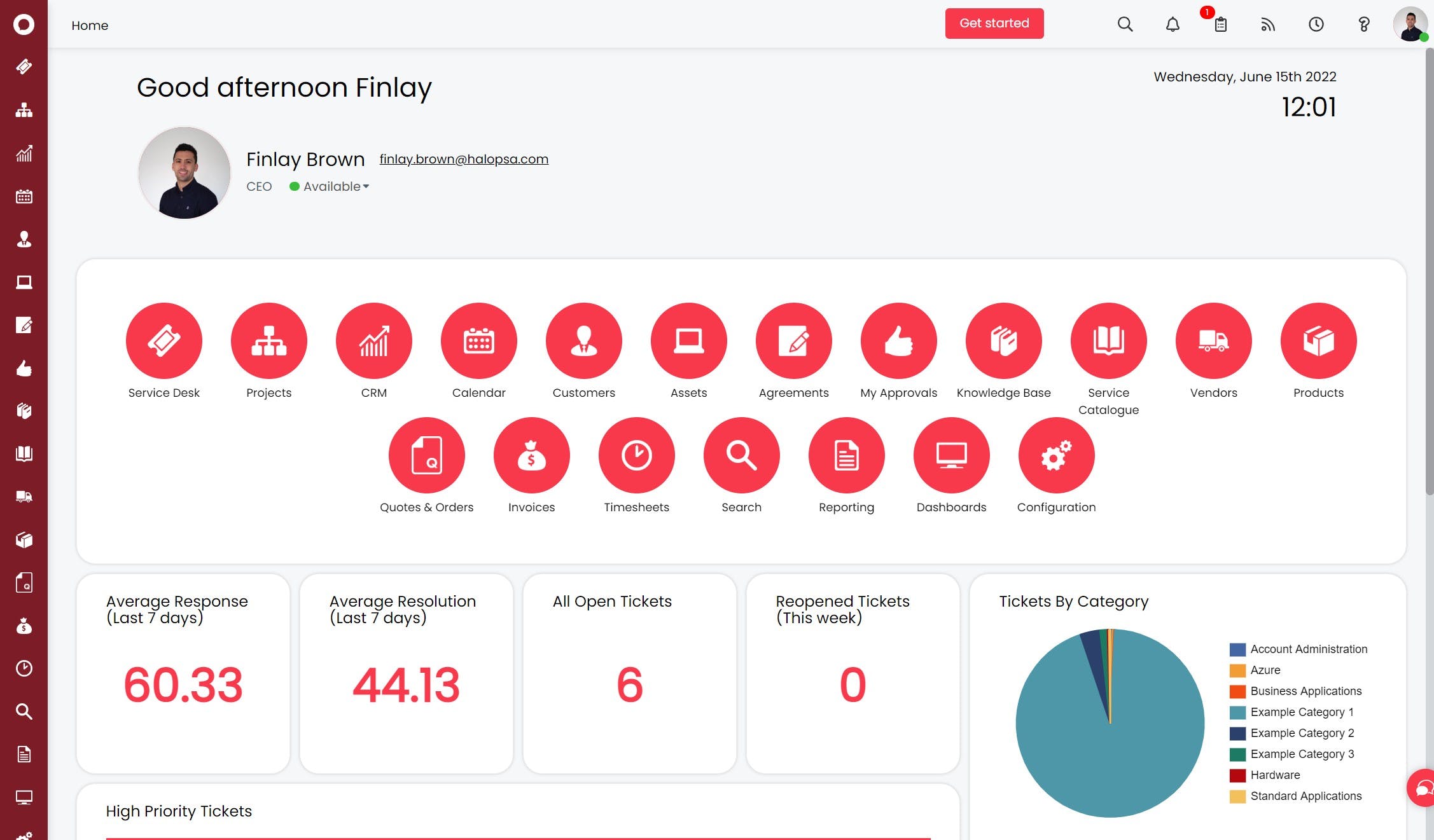 HaloPSA Screenshot 1