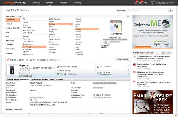 Spiceworks MSP Screenshot 1