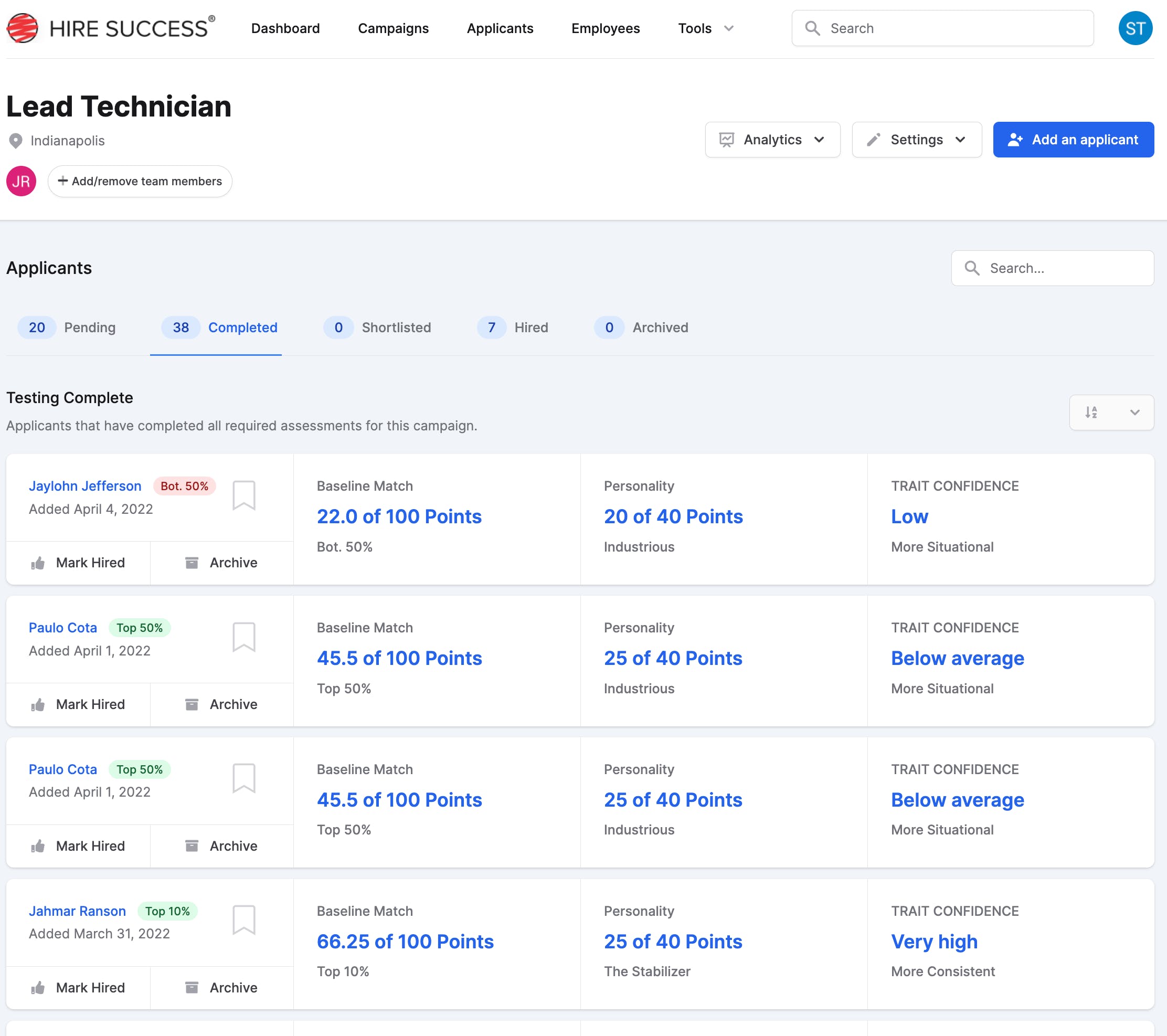 Hire Success Screenshot 4
