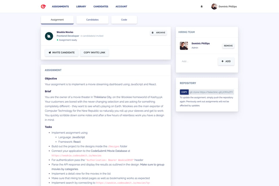 CodeSubmit Screenshot 1