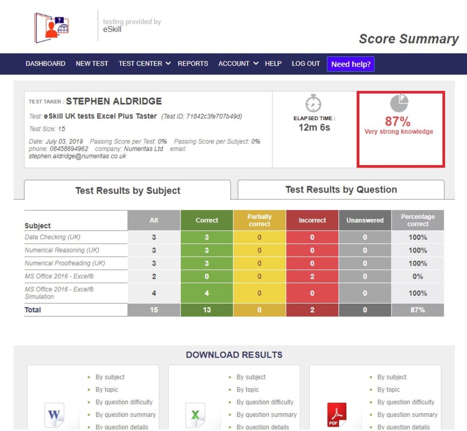 eSkill UK Tests Screenshot 3