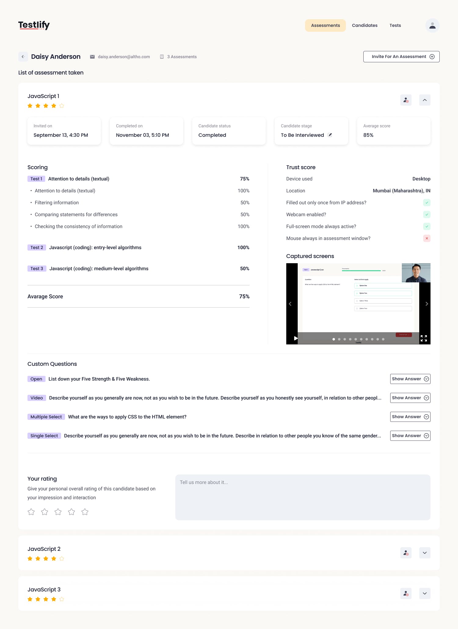 Testlify Screenshot 1