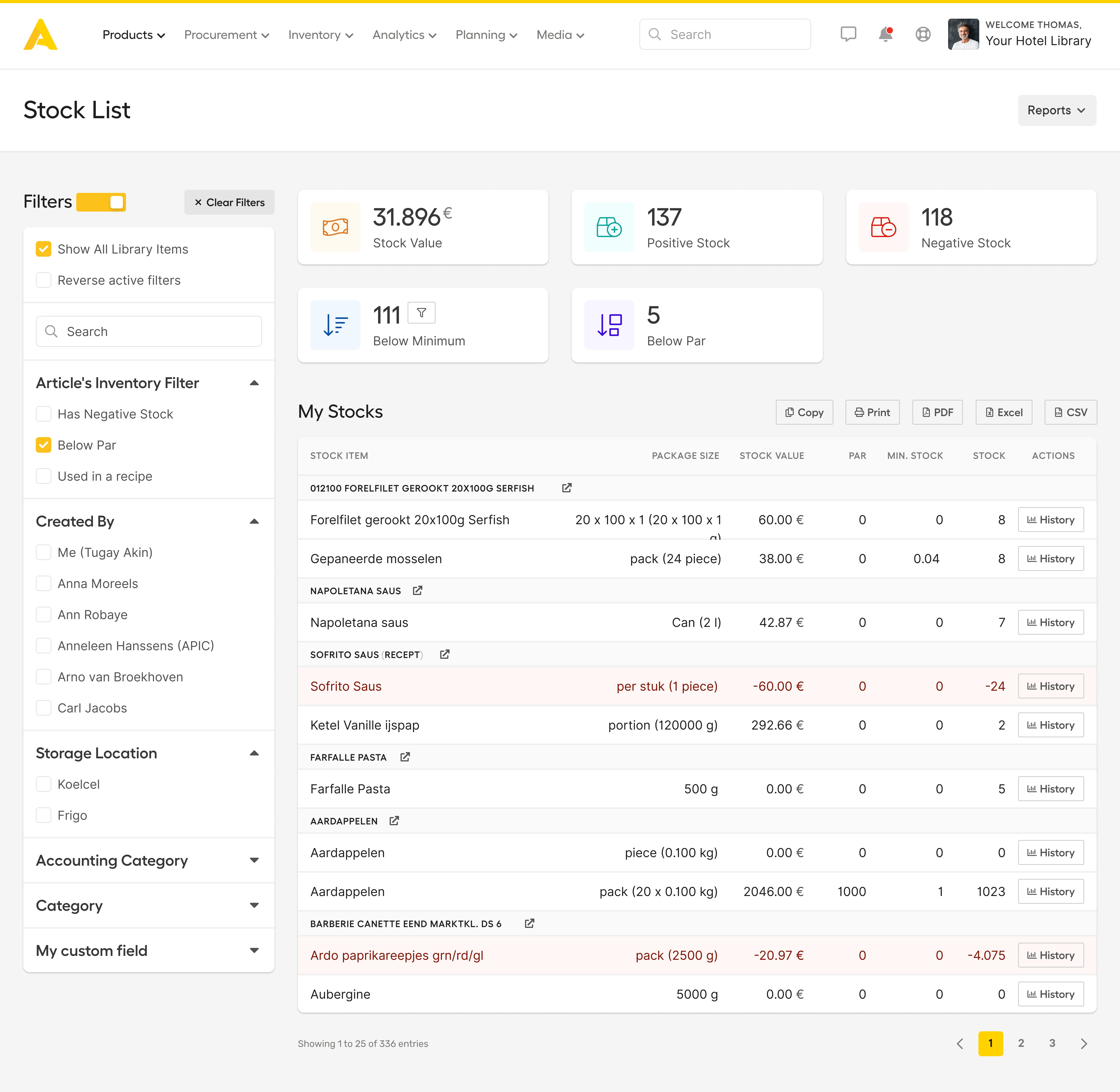 Apicbase Restaurant Management Screenshot 5