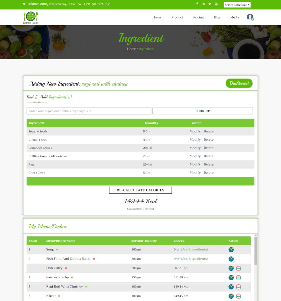 Calorie Count Screenshot 2