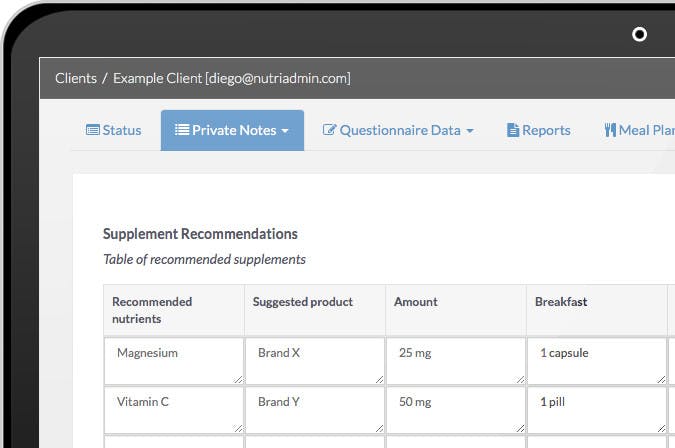 NutriAdmin Screenshot 2