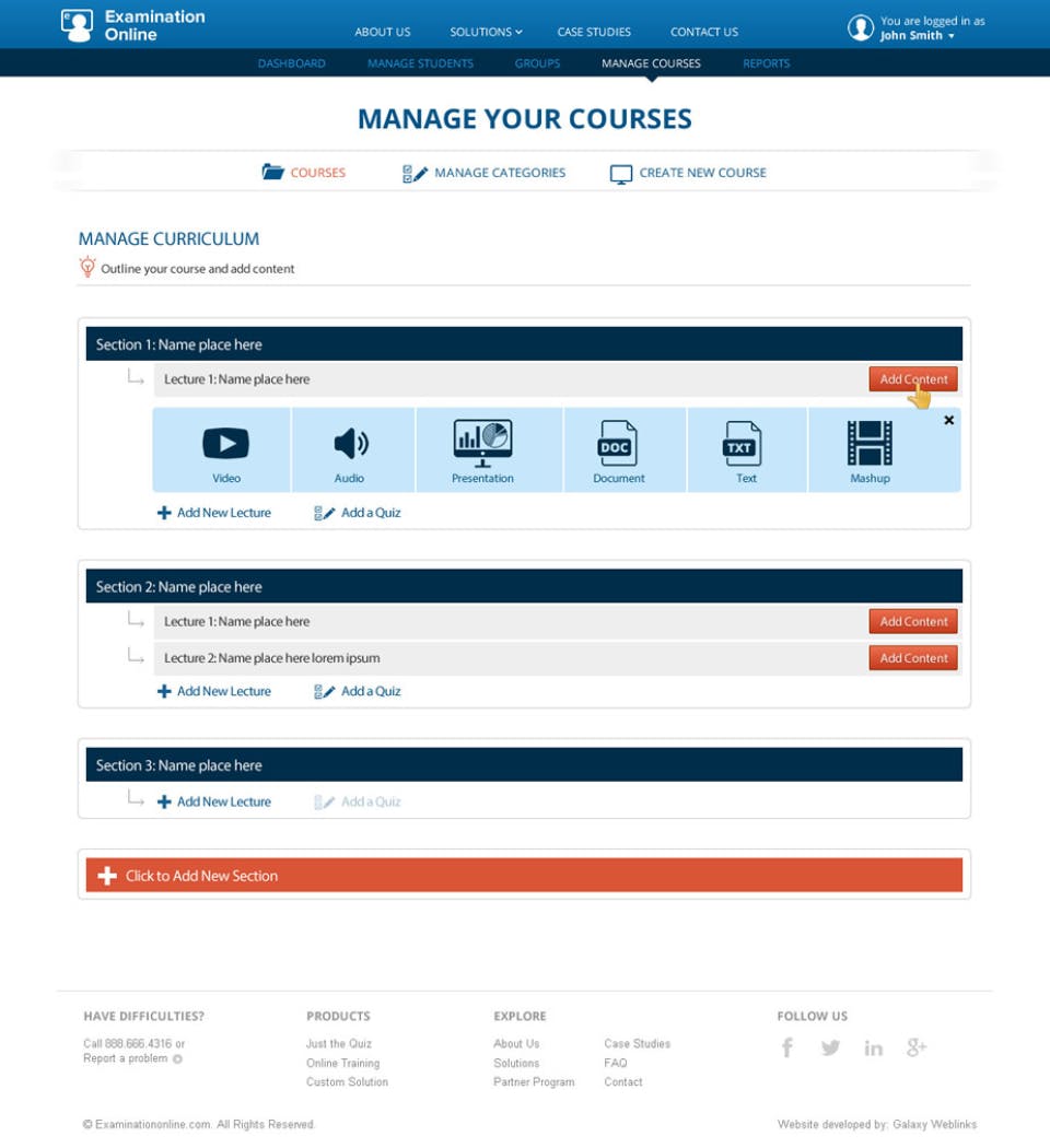 Examination Online Screenshot 2