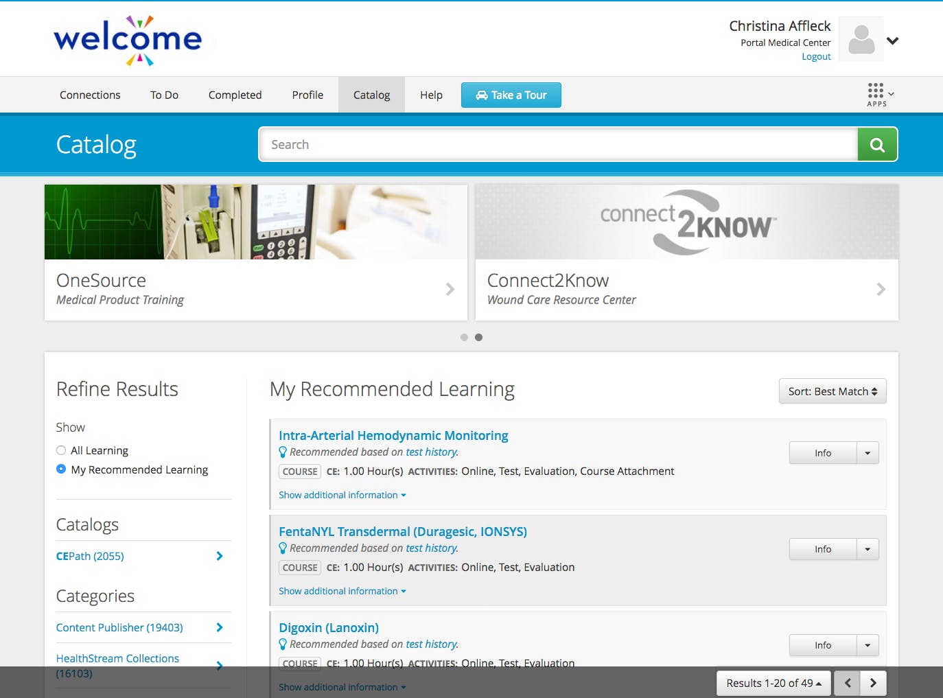 HealthStream Learning Center Screenshot 1