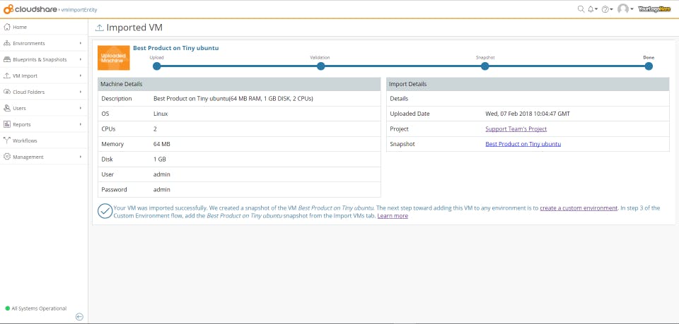 CloudShare Screenshot 2
