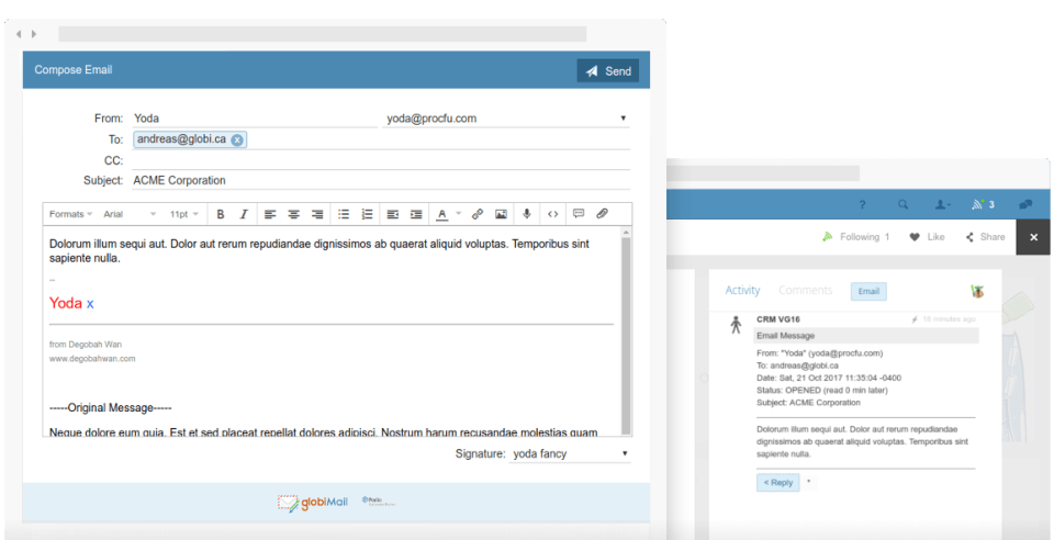 GlobiMail for Podio Screenshot 1