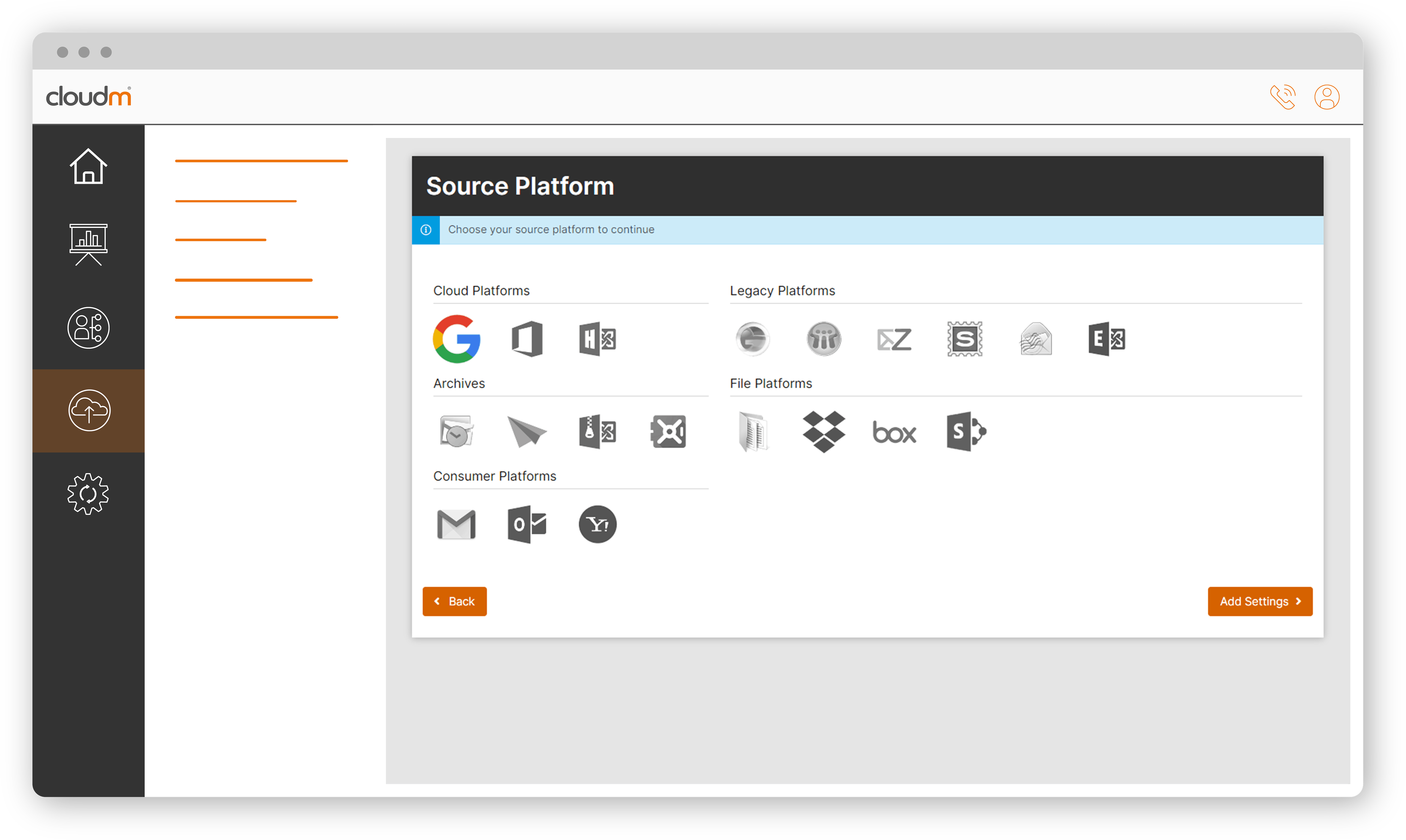 CloudM Migrate Screenshot 1