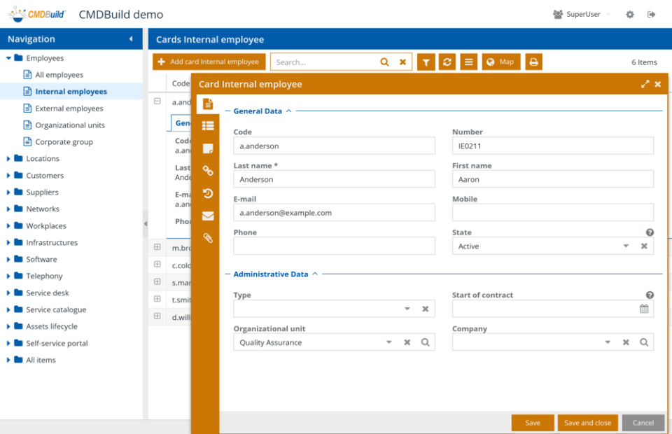 CMDBuild Screenshot 1