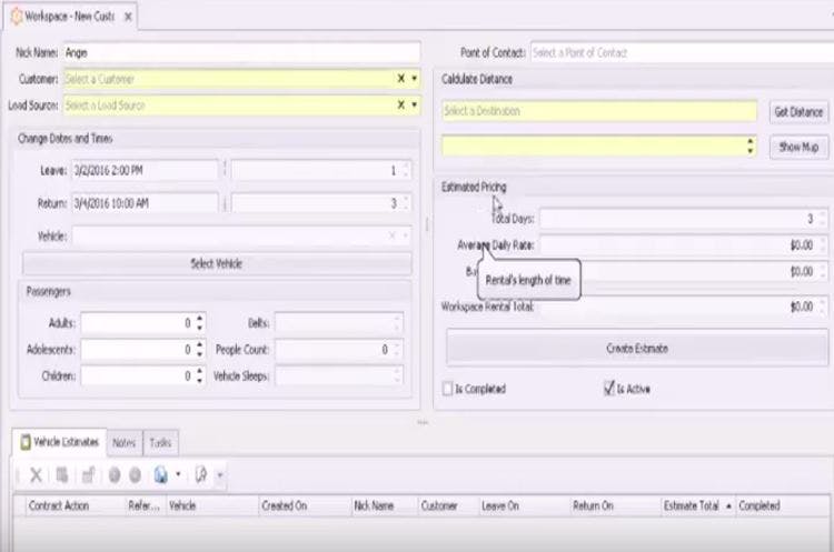 RV Rental Manager eXpress Screenshot 2