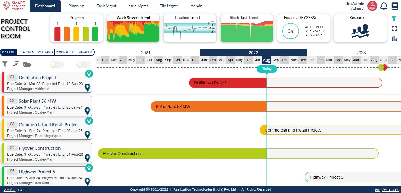 SMART Project Control Screenshot 1