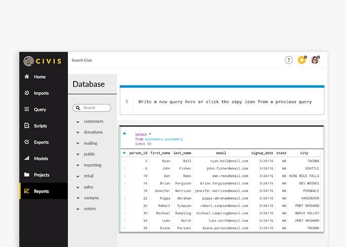 Civis Analytics Platform Screenshot 1