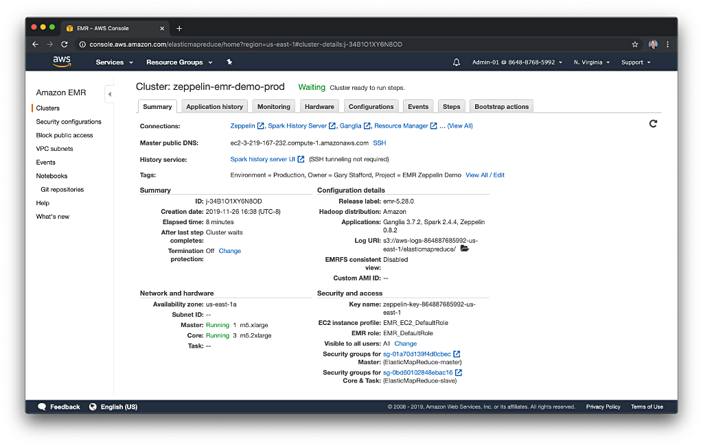 Amazon EMR Screenshot 1