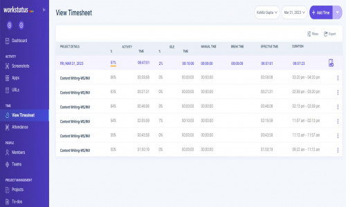 Workstatus Screenshot 1