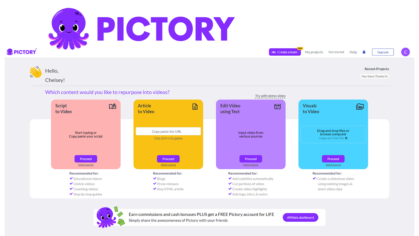  Pictory AI Screenshot 1