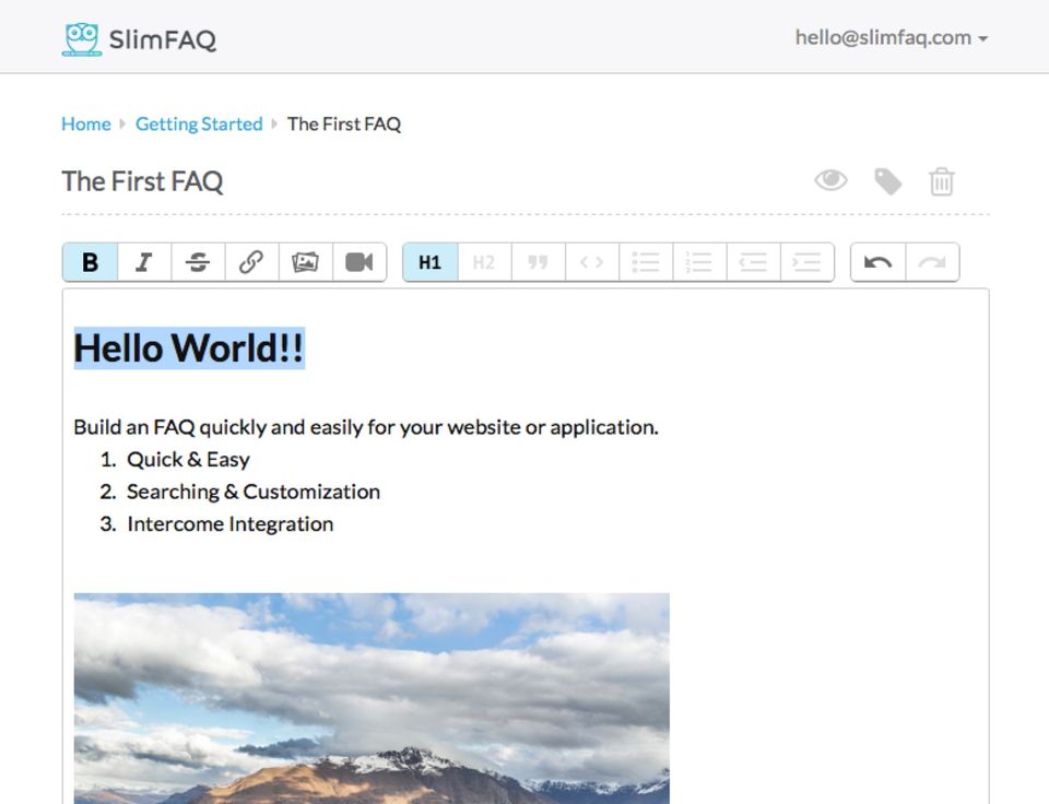 SlimFAQ Screenshot 1