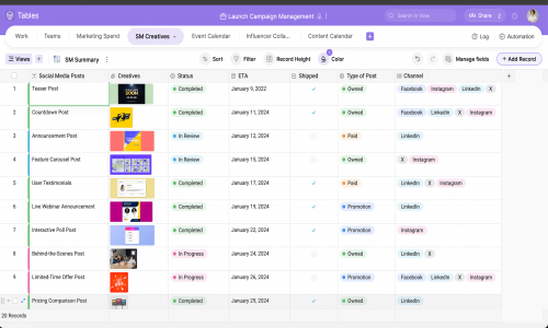 Zoho Tables Screenshot 5