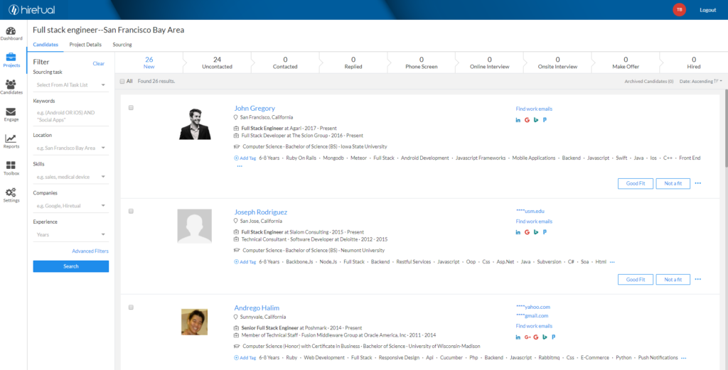 Hiretual Screenshot 1