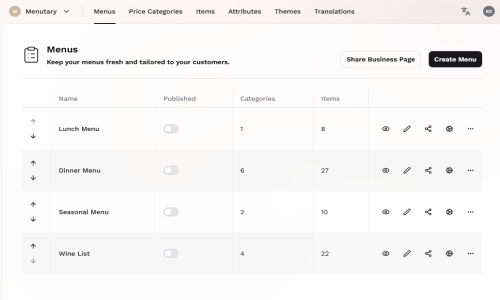 Menutary Screenshot 1