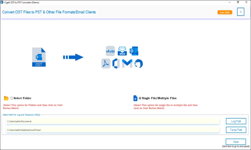 Cigati OST to PST Converter Screenshot 1
